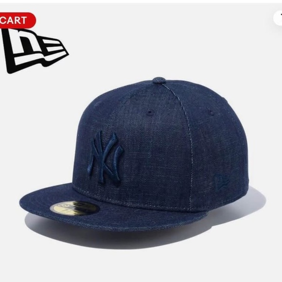 BRAND NEW New Era 59FIFTY Fitted Hat New York Yankees Indigo Denim x Navy MLB - Picture 2 of 5